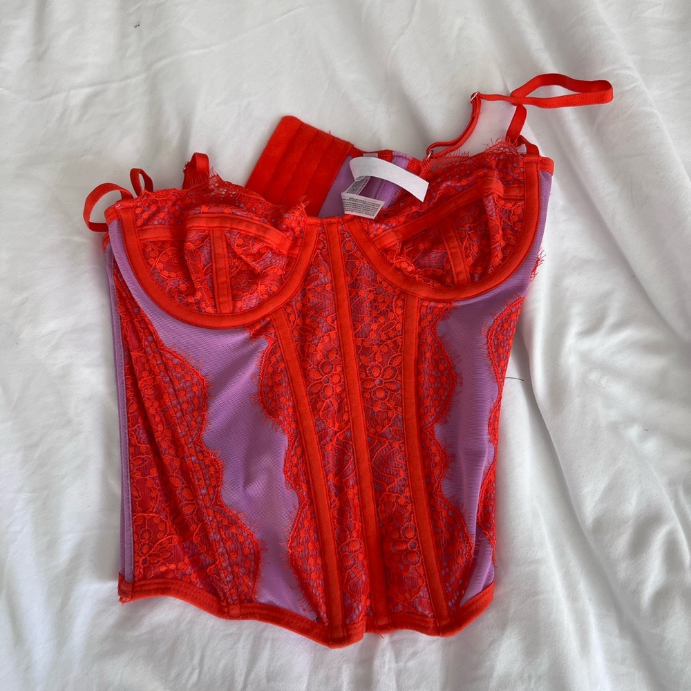 Urban Outfitters Red Lace Bra with Spaghetti Straps